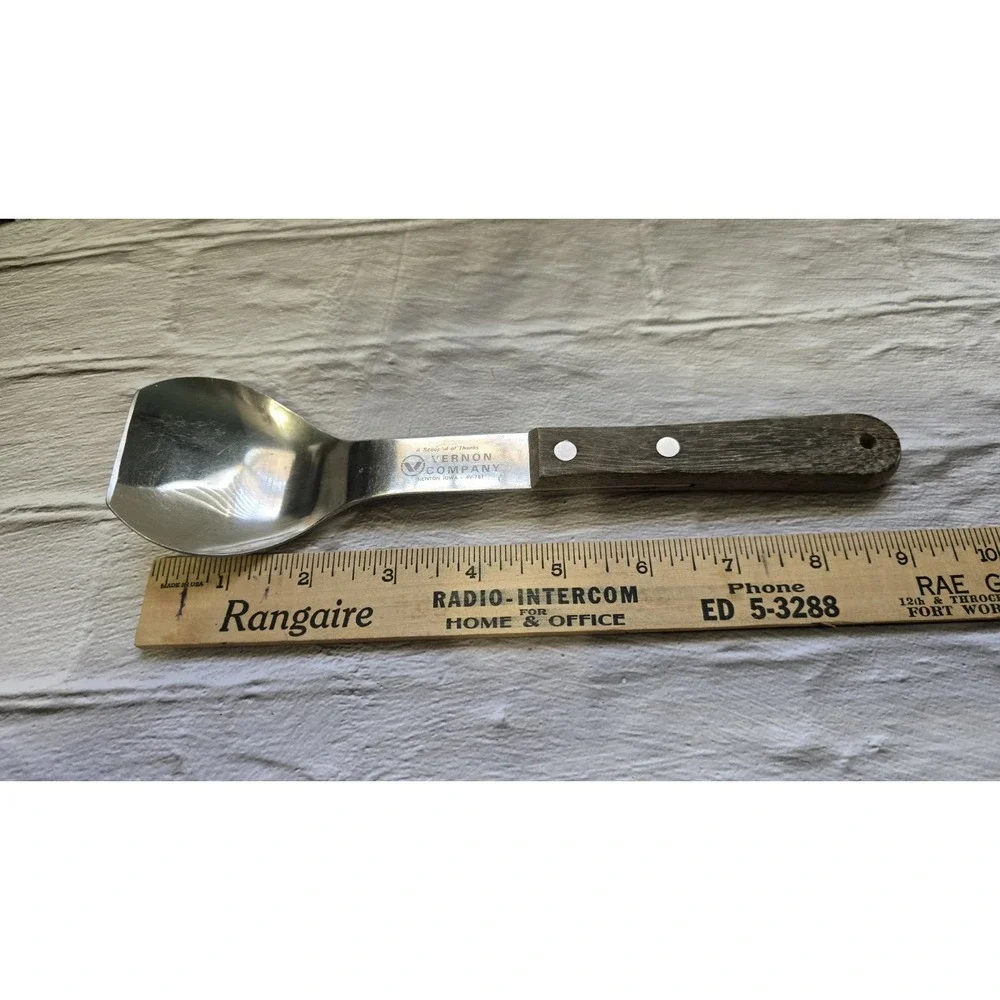 Vernon Company Ice Cream Scooper Stainless Steel With Wood Handle Vintage...